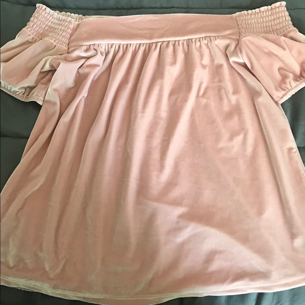Nordstrom (hinge) pink crushed velvet top